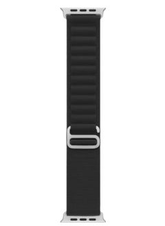 Generic Alpine Loop for Apple Watch 49mm 45 44mm 42mm, Woven Loop with Metal Sport Band with iWatch Band Series Ultra 8 7 6 5 4 3 2 1 SE - Black  - Image 3