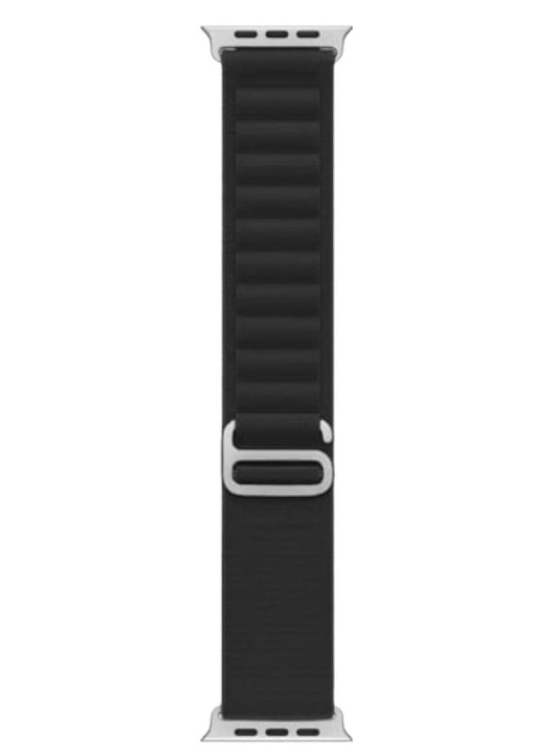 Generic Alpine Loop for Apple Watch 49mm 45 44mm 42mm, Woven Loop with Metal Sport Band with iWatch Band Series Ultra 8 7 6 5 4 3 2 1 SE - Black  - Image 3