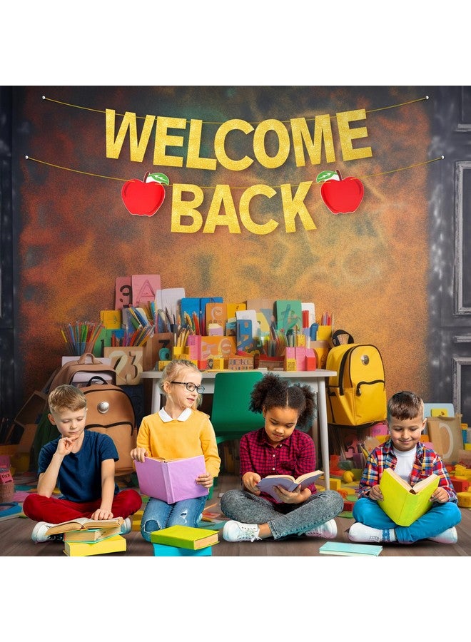 KatchOn, Glitter Welcome Back To School Banner - 10 Feet | Apples Welcome Back Banner Decor | Back To School Decorations for Classroom | Back To School Backdrop for First Day of School Decorations - Image 4