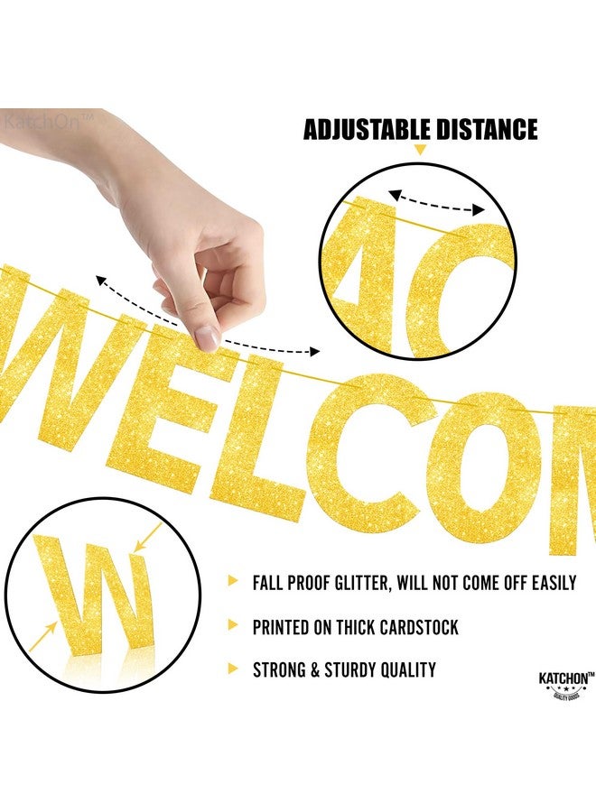 KatchOn, Glitter Welcome Back To School Banner - 10 Feet | Apples Welcome Back Banner Decor | Back To School Decorations for Classroom | Back To School Backdrop for First Day of School Decorations - Image 3