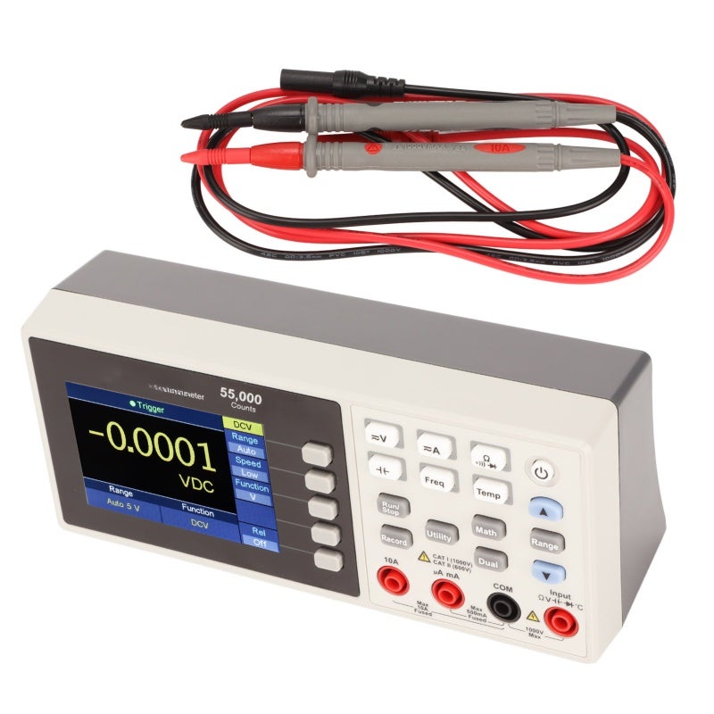 LCD Digital Multimeter: 55000 Count, Accurate Performance - Real Time Data, Data Saving for Portable Desktop, Professional Electrical Testing - Image 1