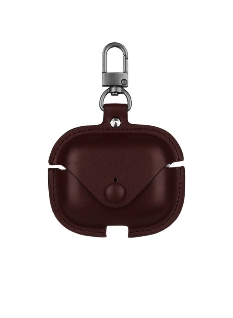 DIGI CORE Airpods Pro Case Leather Case Cover For Apple Airpods Pro Protective Case With Hook For Airpods Case Dark Brown