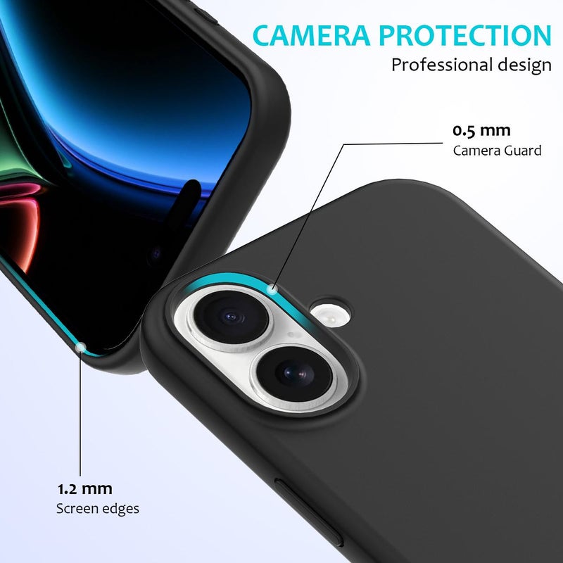 إيروريكس جراب هاتف سيليكون بلون سادة لهاتف iPhone 17 (أسود) - Image 2