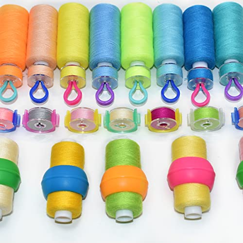 BDS-HOME 142Pcs Bobbin Thread Buddies Set Sewing Thread Spool Organizer Including 70Pcs Bobbin Holders Clips, 32Pcs Bobbin Thread Spool Huggers and 40Pcs Bobbin Clips Holder for Embroidery Quilting Sewing - Image 5