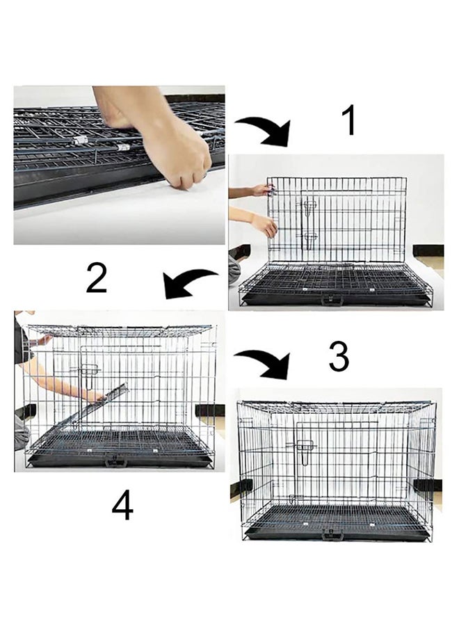 Kidle Crate Pet Cage Kennel Playpen for Extra Large Medium Small Puppy Cat Rabbit Indoor Outdoor with Tray Black 47x30x39cm - Image 3