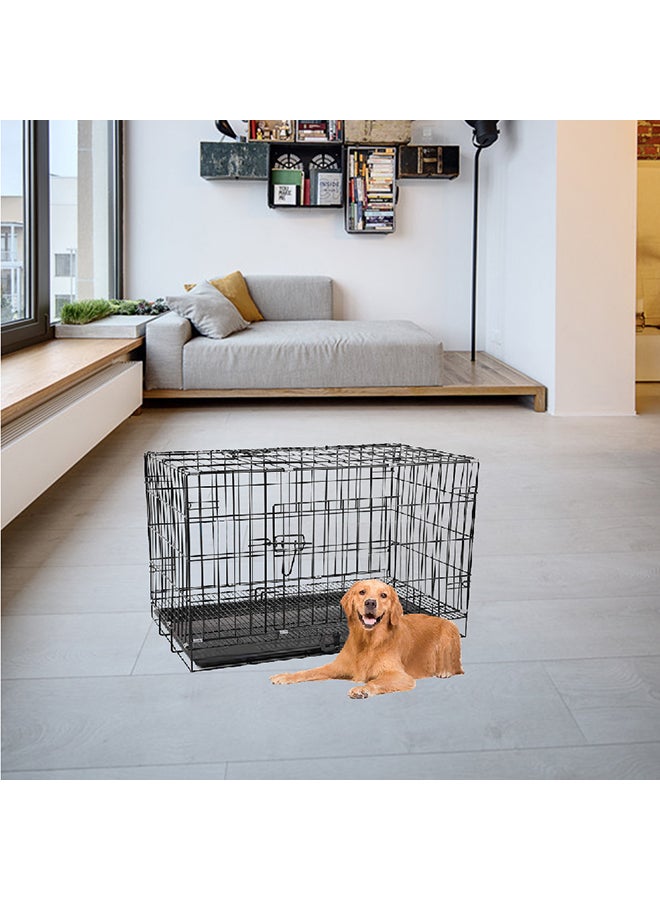 Kidle Crate Pet Cage Kennel Playpen for Extra Large Medium Small Puppy Cat Rabbit Indoor Outdoor with Tray Black 47x30x39cm - Image 5