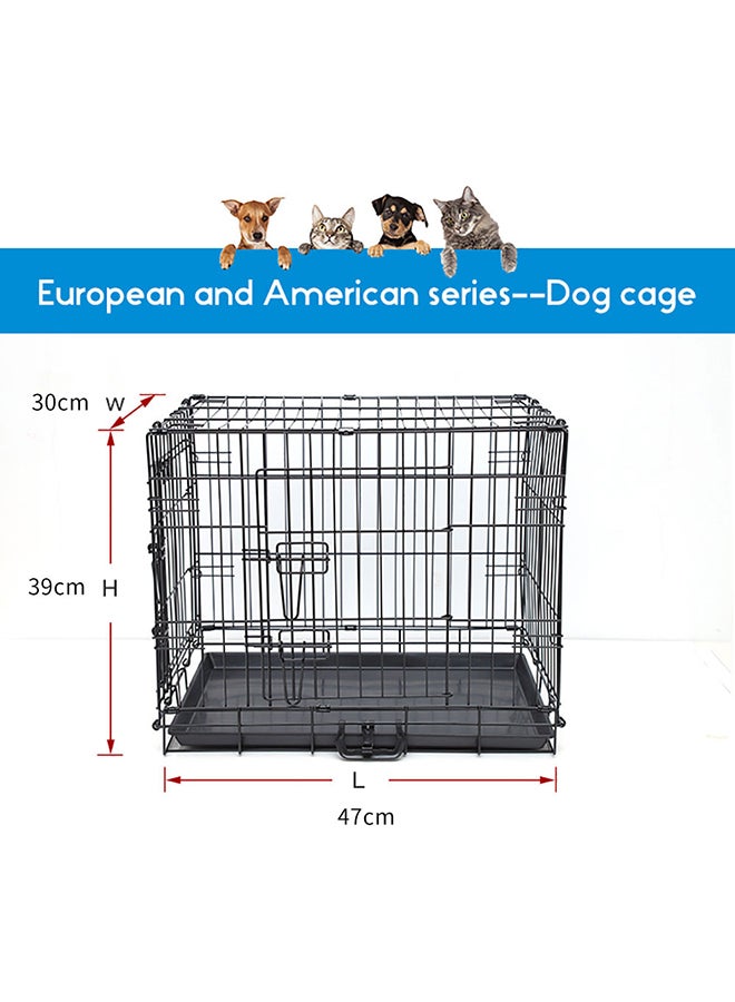 Kidle Crate Pet Cage Kennel Playpen for Extra Large Medium Small Puppy Cat Rabbit Indoor Outdoor with Tray Black 47x30x39cm - Image 2