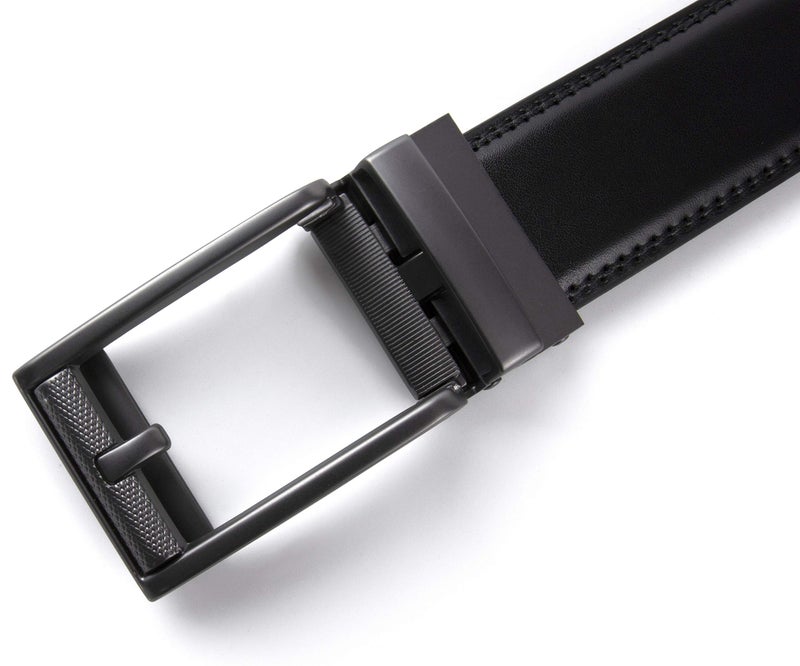 Contacts Genuine Leather Belt for Men with Easier Adjustable Autolock Buckle - Micro Adjustable Belt Fit Everywhere |Formal & Casual | Elegant Gift Box (15-Black-XL-Waist Size Fit from 42" to 52") - Image 3
