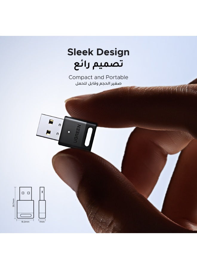 يو جرين Bluetooth 5.4 Adapter for PC, Plug and Play Dongle USB Bluetooth Receiver & Transmitter for Windows 11/10/8.1, Laptop, Keyboard, Mouse, Speaker, Headphone, Game Controller - Image 5