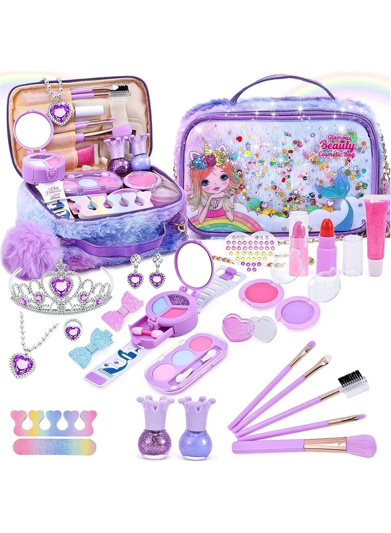 zyra toys Kids Luxurious Makeup Kit for Girls, Unicorn Makeup Set, Real Washable Make up Kit for Little Girl Princess Toddler Makeup for Kid Birthday Gifts Unicorn Toys for Girls - Image 1