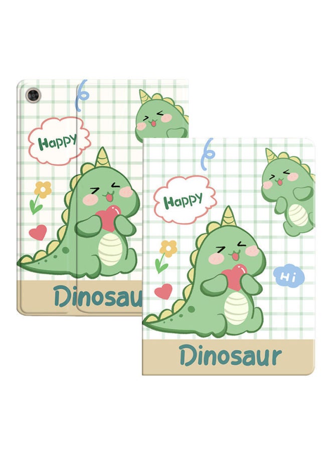 Applicable Small Tablet K16 Protective Case S12 Smart Learning Machine Computer Leather Case G12 Soft Case G16 All-inclusive Cartoon-Color:Plaid Dinosaur-Applicable Model:Small Degree Learning Machine K16  - Image 1