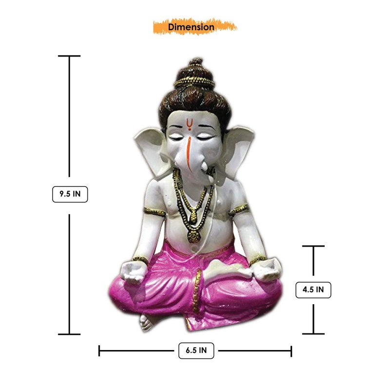 Karigaari India Handcrafted Polyresin Eco Friendly Lord Ganesha Ganpati Idol Figurine Lord Ganesha Statue for Home Decoration Multicolor - Image 5