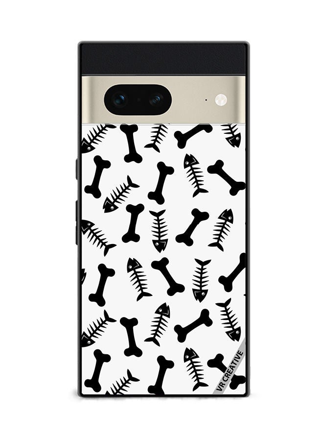 VR CREATIVE Protective Case Cover For Google Pixel 7 Bones Seamless Pattern Design Multicolour - Image 1