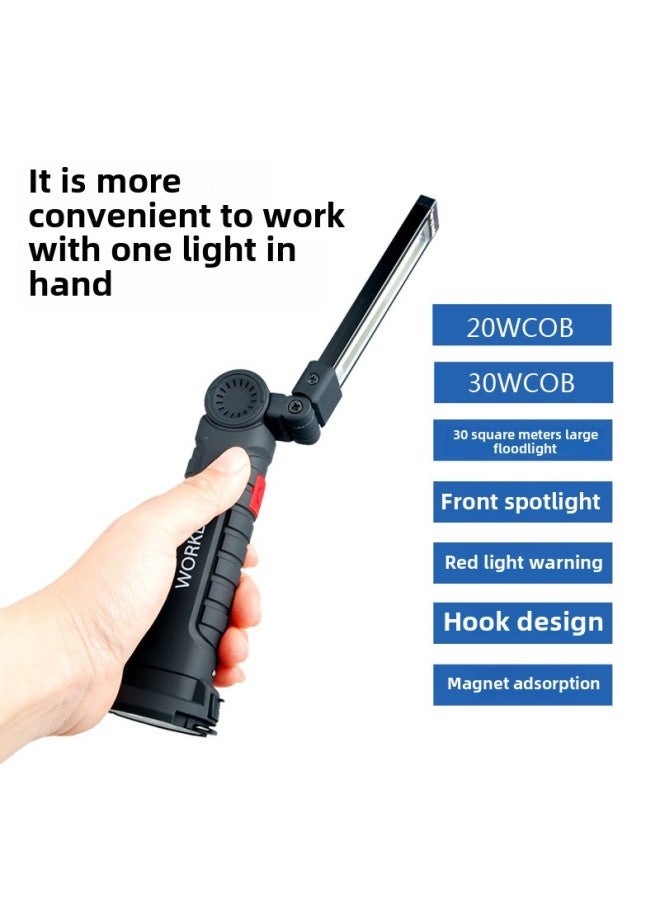 إسكدنيا Multifunctional Charging Cob Work Light Folding Portable Led Maintenance Light Car Magnet Flashlight Hook Maintenance Light-Color:Large Size Set Of Two - Image 3