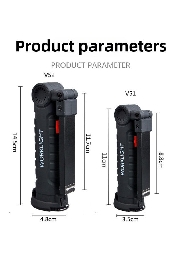 إسكدنيا Multifunctional Charging Cob Work Light Folding Portable Led Maintenance Light Car Magnet Flashlight Hook Maintenance Light-Color:Large Size Set Of Two - Image 5