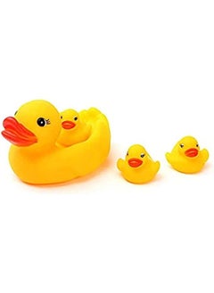 Generic Floating Rubber Duckies Bath Play Set for Kids (4 Piece),Includes 1 Jumbo Toy Ducky and 3 Mini Ducks Fun Water Tub Playing Kit for Kids, Toddlers, and Babies (Yellow) 