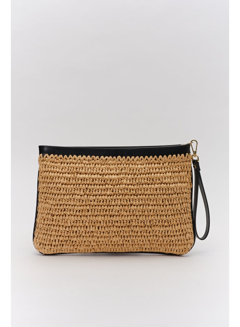 حقيبة يد Isla المنسوجة بحواف جلدية - Image 1