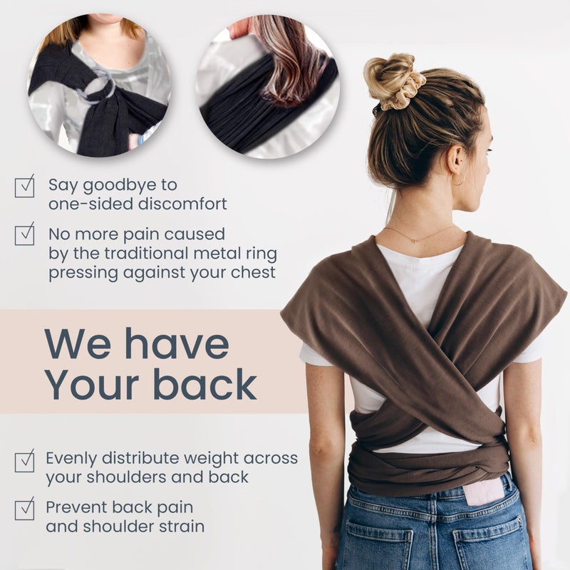 Max&So Baby Wrap Carrier - Premium Cotton Baby Carrier Wrap for Newborn to Toddler- Infant Carrier- Baby Holder One Size Fits All with Front Pocket by Max&so - Image 5