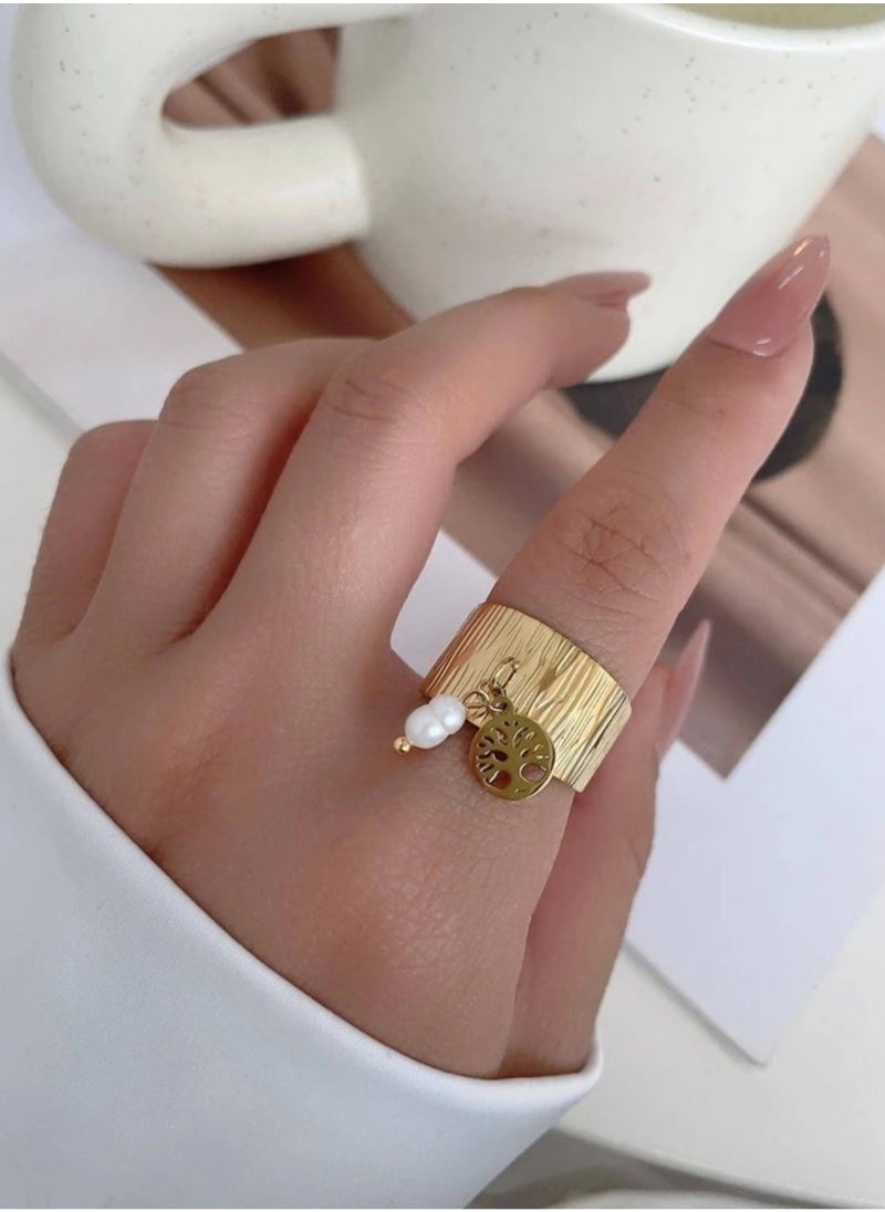 Stainless Steel Trendy Gold Plated Ring For Women One Size - pzsku/ZACAA6F33B5BF425D30EDZ/45/_/1730717224/39381849-0370-47f6-951f-44c8f769eb8e