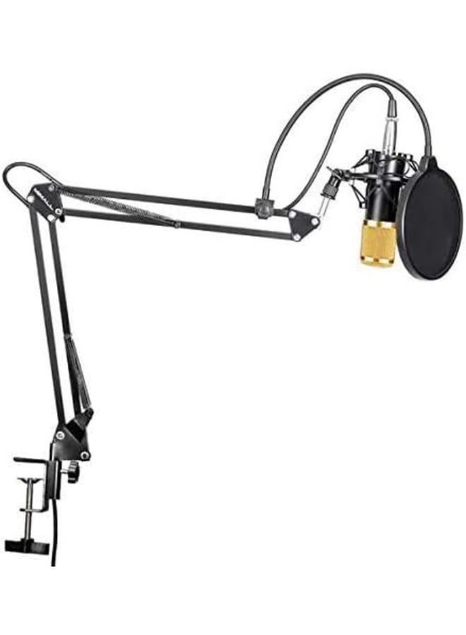 MUNTAQI بطاقة صوت حية ومجموعة ميكروفون مكثف BM800 - مجموعة ميكروفون احترافية للتسجيل والبث مع ذراع تعليق، خلاط صوت ذكي، واجهة صوتية لجهاز الكمبيوتر/الحاسوب، البودكاست، البث المباشر، الصوت الحي - Image 5