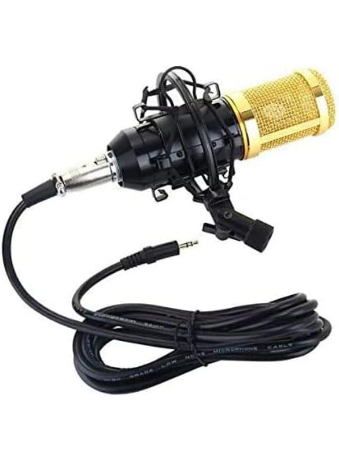 MUNTAQI بطاقة صوت حية ومجموعة ميكروفون مكثف BM800 - مجموعة ميكروفون احترافية للتسجيل والبث مع ذراع تعليق، خلاط صوت ذكي، واجهة صوتية لجهاز الكمبيوتر/الحاسوب، البودكاست، البث المباشر، الصوت الحي - Image 4