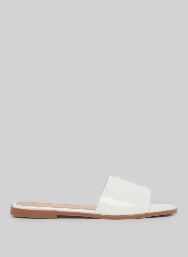 Styli White Slip-On Flat Mules