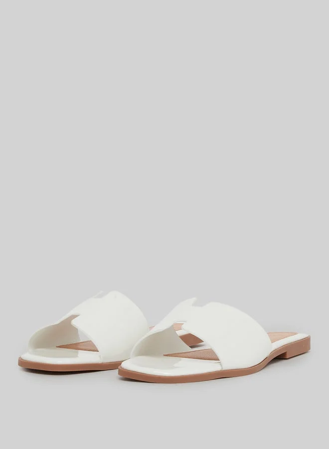 Styli White Slip-On Flat Mules