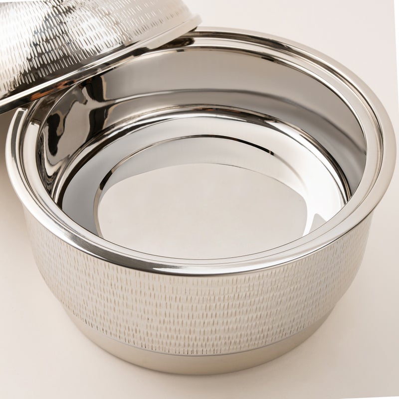 La Mesa silver metal food server with stand 11*11*27 Cm - Image 4