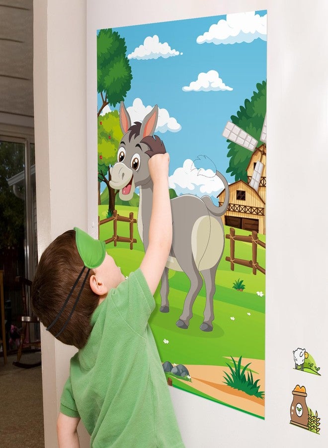 Atiloy Pin The Tail on The Donkey Party Game with 48 Pcs Tails Large Donkey Game Poster Pin The Tail Game for Kids Birthday Party Decorations Mexican Games Carnival Circus Party Supplies - Image 2