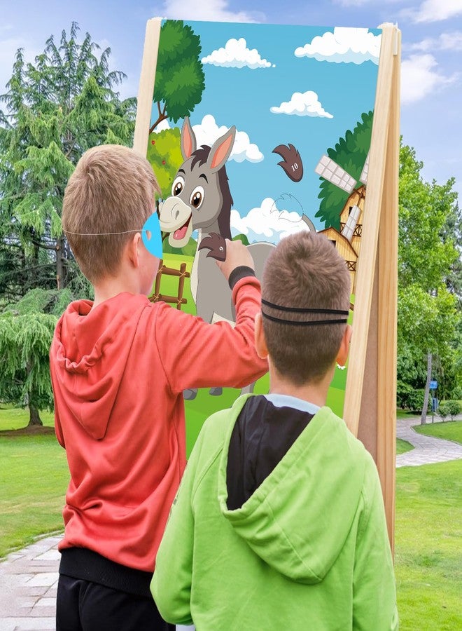 Atiloy Pin The Tail on The Donkey Party Game with 48 Pcs Tails Large Donkey Game Poster Pin The Tail Game for Kids Birthday Party Decorations Mexican Games Carnival Circus Party Supplies - Image 5