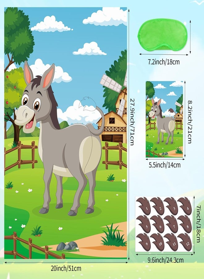 Atiloy Pin The Tail on The Donkey Party Game with 48 Pcs Tails Large Donkey Game Poster Pin The Tail Game for Kids Birthday Party Decorations Mexican Games Carnival Circus Party Supplies - Image 4