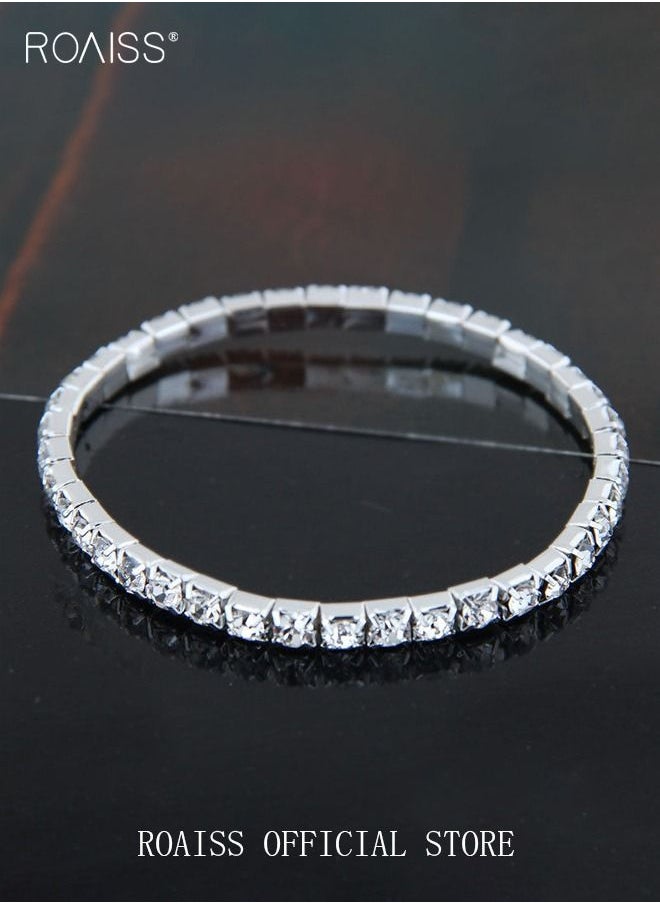 roaiss 4-Piece Set of Jewelry Diamond Necklace Earrings Ring Bracelet  European Style Elegant and Noble Jewelry  Gift  - Image 3