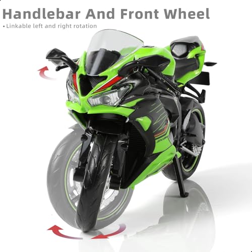 Risopen 1:12 Motorcycle Model Toy for Kawasaki Ninja ZX-6R Metal Die-cast with Plastic Motorcycle Model Mini Moto Gift for Adult - Image 4