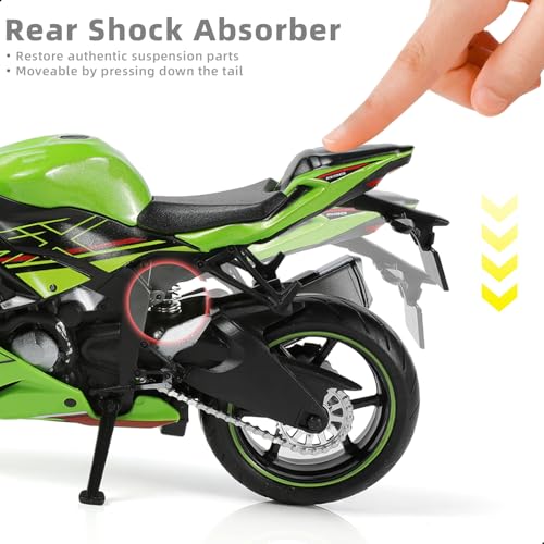 Risopen 1:12 Motorcycle Model Toy for Kawasaki Ninja ZX-6R Metal Die-cast with Plastic Motorcycle Model Mini Moto Gift for Adult - Image 5