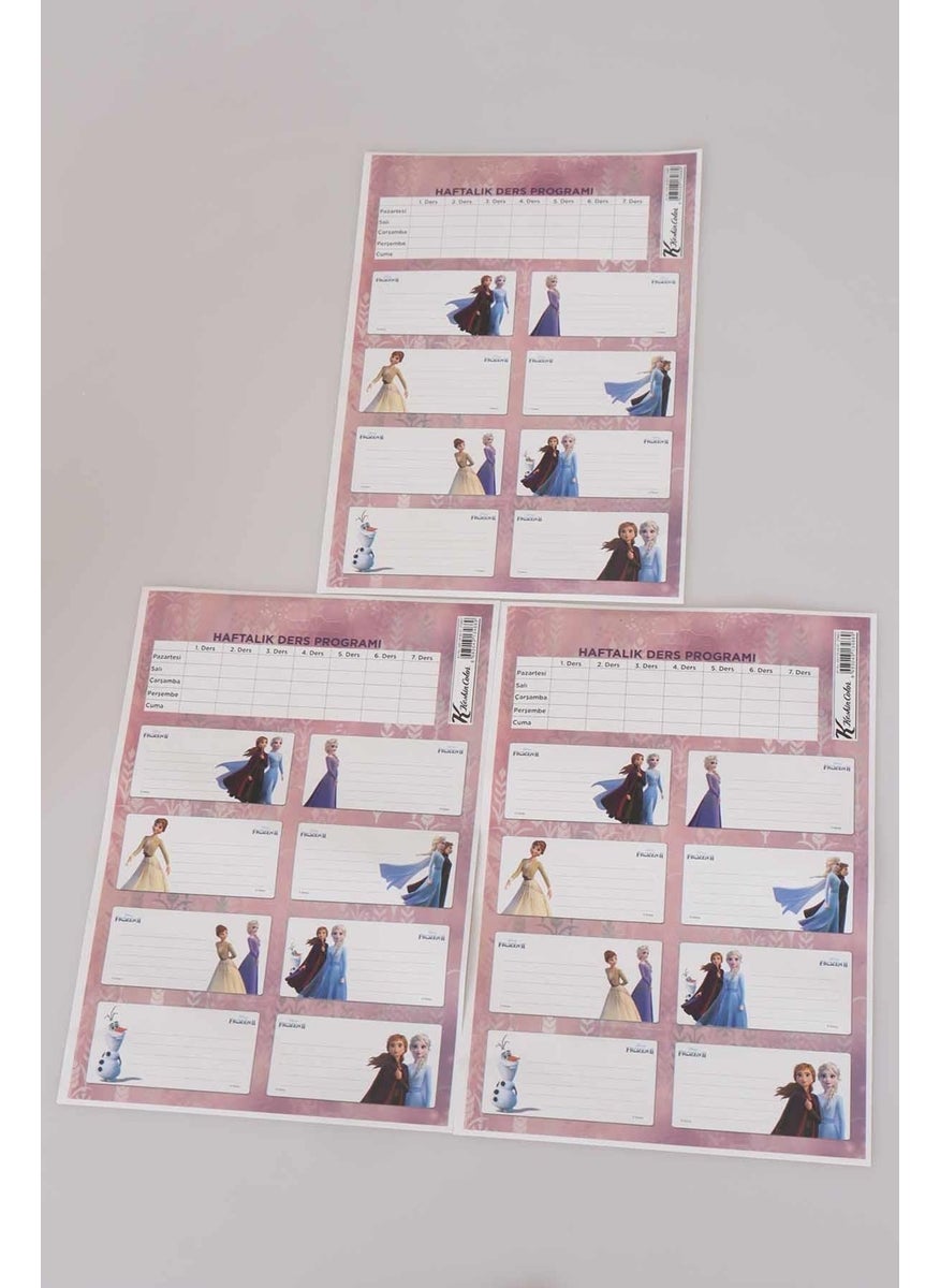 Disney - LICENSED FROZEN 24-PACK SCHOOL LABEL *WITH COURSE SCHEDULE* - Image 1