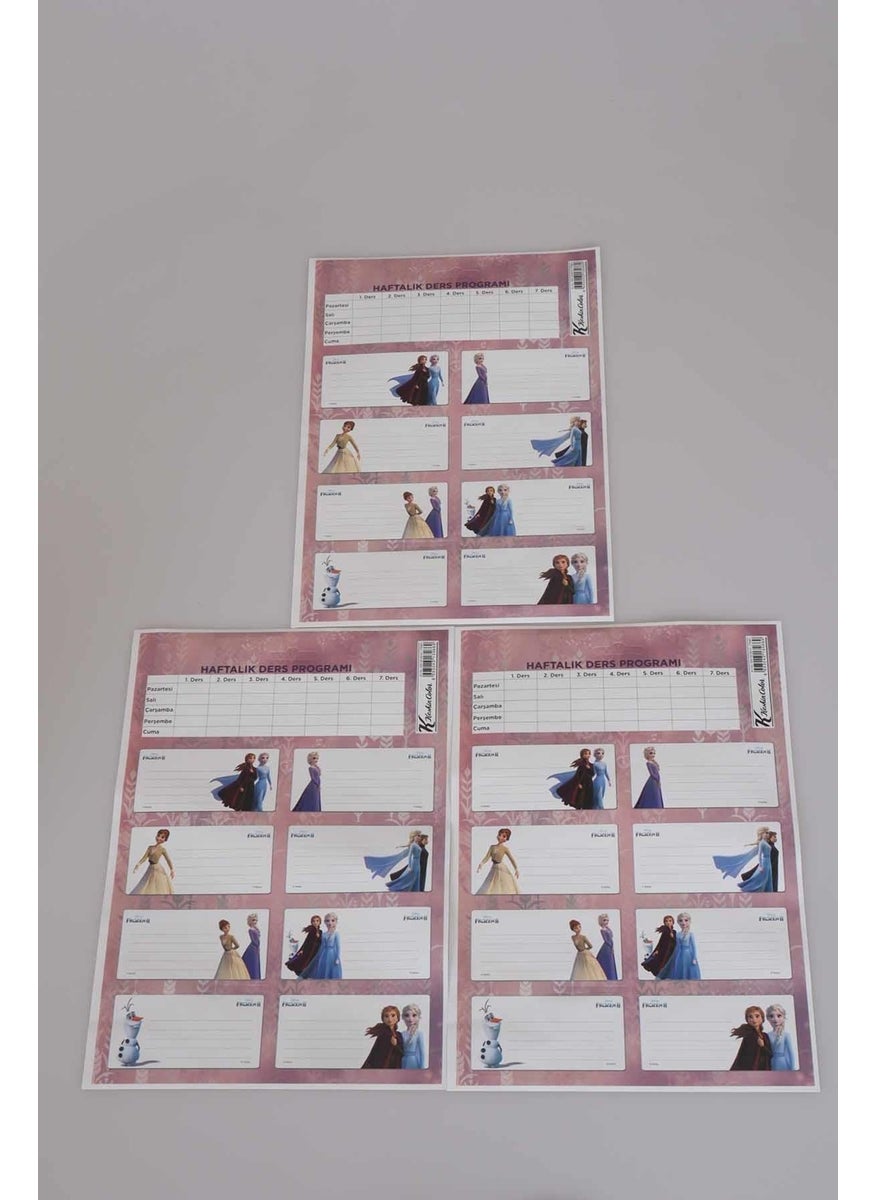Disney - LICENSED FROZEN 24-PACK SCHOOL LABEL *WITH COURSE SCHEDULE* - Image 1