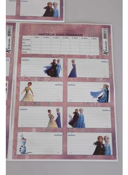 Disney LICENSED FROZEN 24-PACK SCHOOL LABEL *WITH COURSE SCHEDULE*  - Image 3