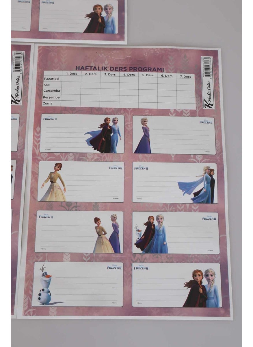 Disney - LICENSED FROZEN 24-PACK SCHOOL LABEL *WITH COURSE SCHEDULE* - Image 1