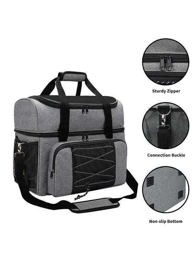 Generic Bowling Bag for 2 Balls Portable Bowling Tote Bag with Padded Ball Holder for Double Ball and Pair of Bowling Shoes up to Mens 16  - Image 4
