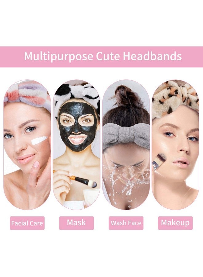 Ondder Spa Terry Cloth Headbands - 6 Pcs Fuzzy Skincare Head Bands For Face Washing, Makeup Removal, And Skin Care - Cute Bow Hair Bands For Women - Image 5