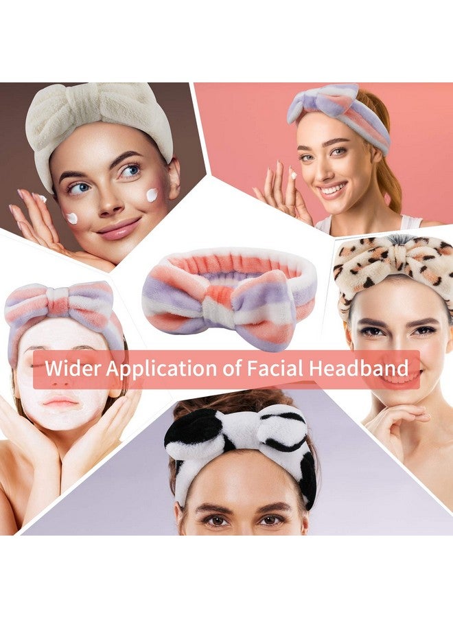 Ondder Spa Terry Cloth Headbands - 6 Pcs Fuzzy Skincare Head Bands For Face Washing, Makeup Removal, And Skin Care - Cute Bow Hair Bands For Women - Image 3