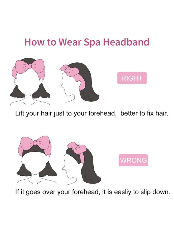 Ondder Spa Terry Cloth Headbands - 6 Pcs Fuzzy Skincare Head Bands For Face Washing, Makeup Removal, And Skin Care - Cute Bow Hair Bands For Women - Image 4