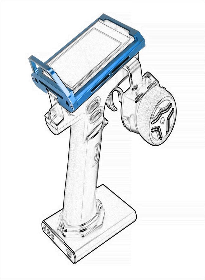 TOOMOD Aluminum Alloy RC Remote Radio Controller Bracket Holder Transmitter Protector Frame for Flysky Noble NB4 Pro NB4 Lite NB4 Protect Support (Blue) - Image 1