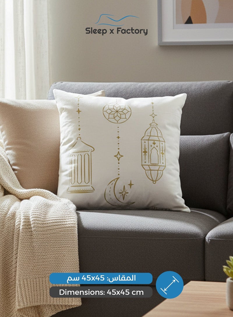 Sleep x Factory Ramadan Decorative Cushions – 4 Pack – 45x45 cm – Microfiber Filled Pillow - Image 5
