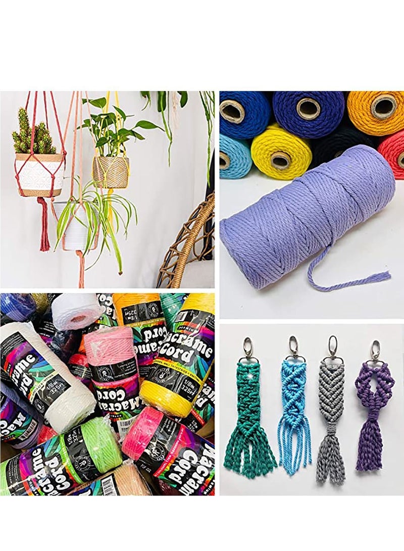 Y&D Macrame Cord, Gold 100% Cotton Cord Rope for 3 mm Natural and Colored Craft String Yarn Materials 100 m Long - Image 3