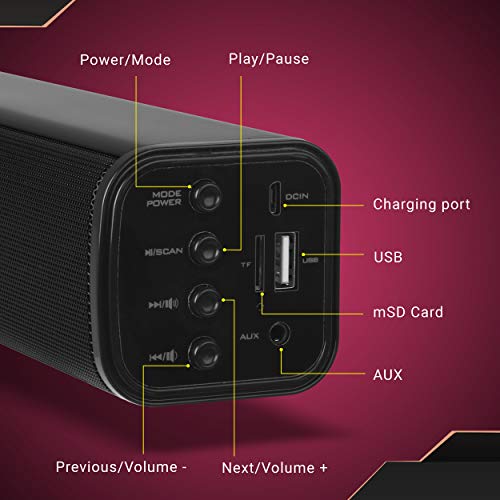 ZEBRONICS Zeb-Vita Plus Mini 16W Soundbar Supporting LED Display, USB, SD Card, AUX, FM, TWS & Call Function (Black) - Image 4
