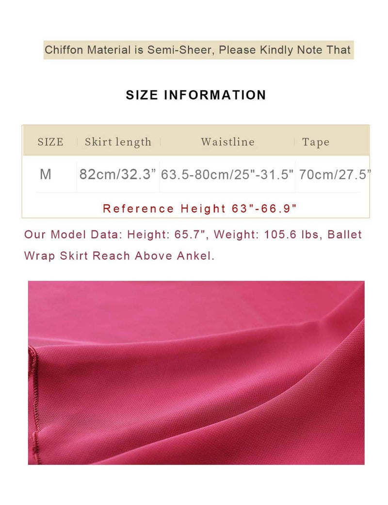Daydance Balck Long Dance Skirts for Women, Wrap Ballet Skirts for Leotards - Image 4