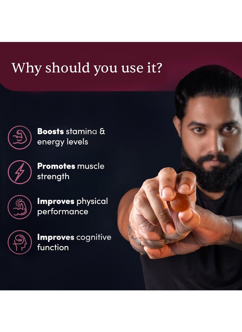 Man Matters - Man Matters Pure Himalayan Shilajit Gummies with KSM 66 Ashwagandha | Boosts Stamina, Strength & Improves Energy Levels | No Added Sugar | Pack of 30 - Image 1
