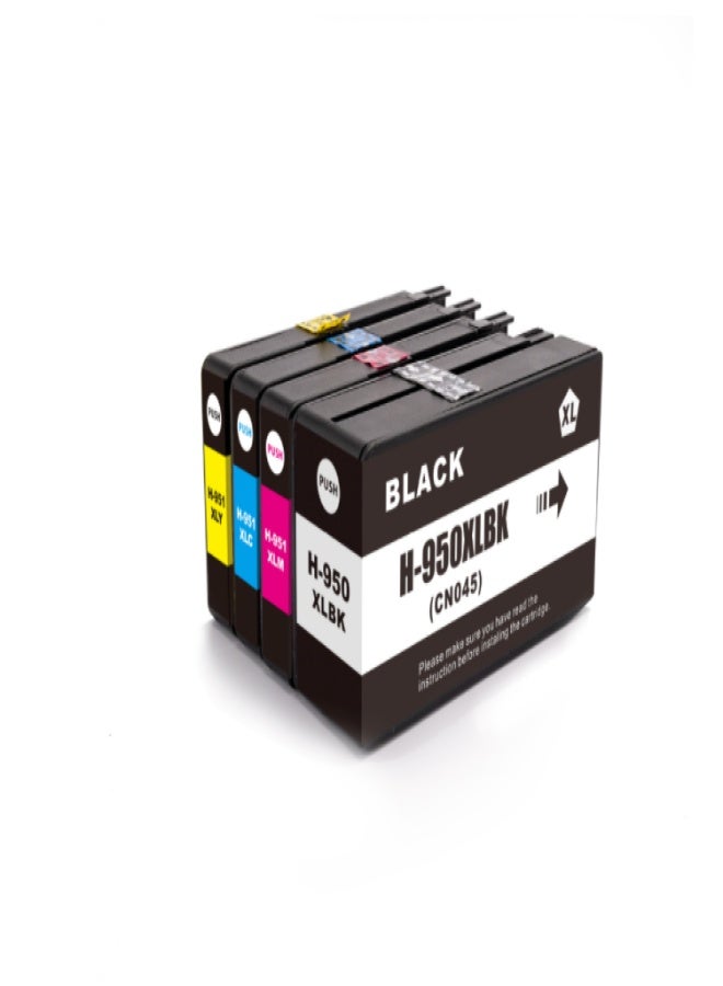 خرطوشة حبر بديلة متوافقة مع طابعات HP Officejet Pro 8100 و8600 و8610 و8620 و8630 و8640 و8660 و8615 و8625 و251DW و276DW، عالية الإنتاجية، عبوة من 4 خراطيش (خرطوشة سوداء، خرطوشة سماوية، خرطوشة أرجوانية، خرطوشة صفراء). - Image 1