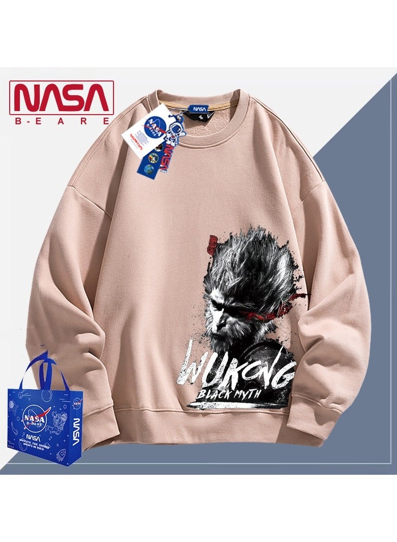 MQD Black Mythical Loose Round Neck Hoodie 